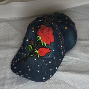 Embellished Denim Cap